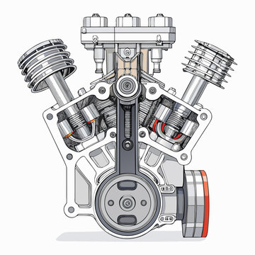 Bold Stroke Piston Engine Internal Structur Premium Digital Asset Great for Commercial Projects