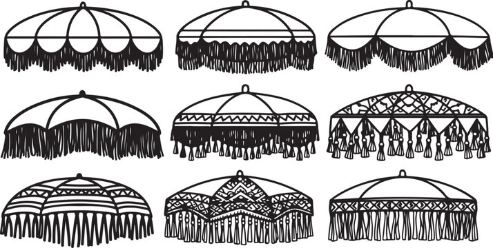 Architectural drawings of various brick arch designs featuring different patterns and styles Vector