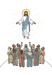 Obraz premium Jesus Christ Ascension Illustration.