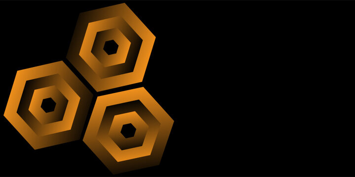Abstract Geometric Yellow And Black Pattern With Interlocking Hexagonal Motif abstrac bacground illustration