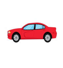 Obraz premium Style Red Colour Car in design and White colour background in design 