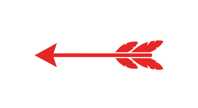 Red Arrow Illustration with Fletching.