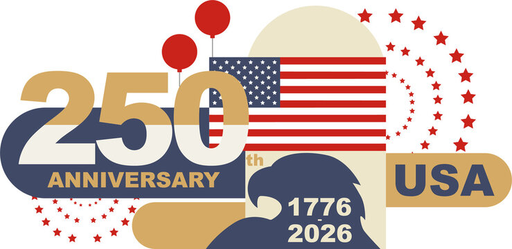 250th Anniversary of USA banner.