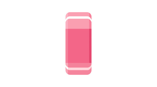 Flat pink eraser with gradient shading light pink dark pink