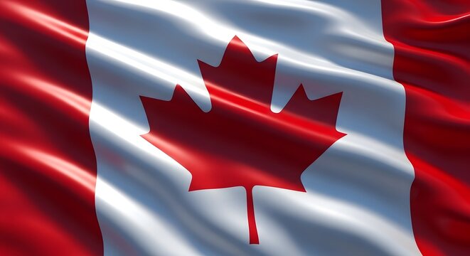 Waving canadian flag a symbol of national pride and identity