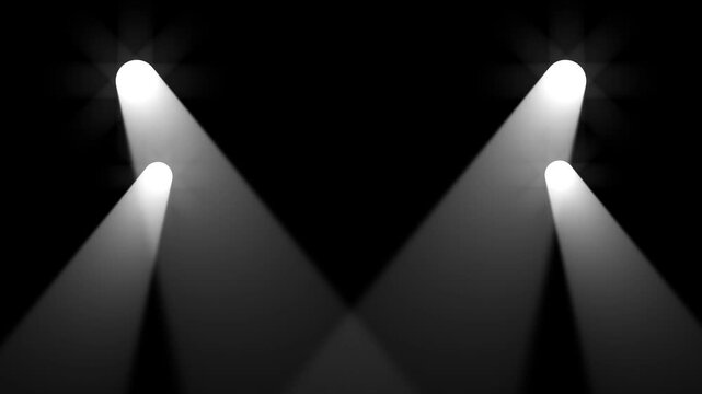 Elegant Stage Spotlight Background: Three Soft Pink Volumetric Light Beams Shining Downward in a Dark Minimalist Studio, Professional Spotlight Effect for Product Launch, Performance, or Intro.