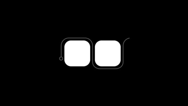 Minimalist White Geometric Infographic Animation: Sleek Modern Path Connecting Rounded Square Data Points on Black Background, Clean Tech Branding and Workflow Process Visualization Motion Graphic.