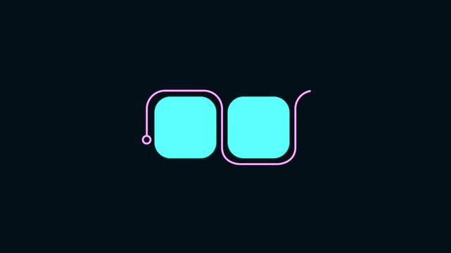 Minimalist White Geometric Infographic Animation: Sleek Modern Path Connecting Rounded Square Data Points on Black Background, Clean Tech Branding and Workflow Process Visualization Motion Graphic.