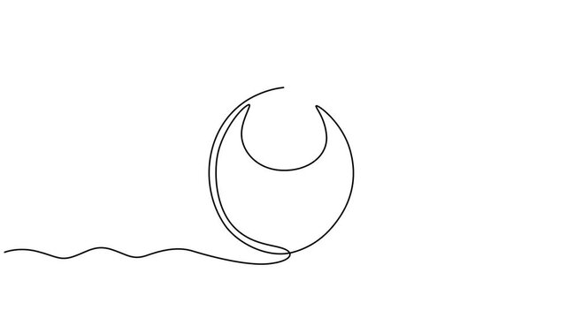 Minimalist line art moon phase, crescent shape, simple black outline, continuous drawing, abstract lunar symbol video