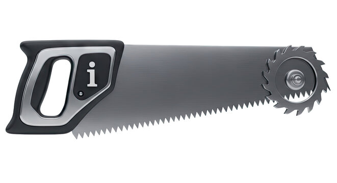 Saw with Information Icon and Circular Saw Blade