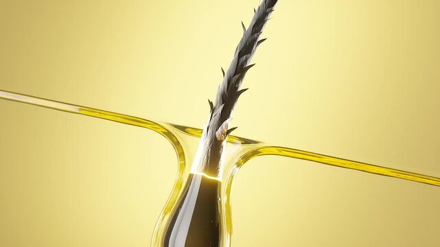 Advanced hair care technology molecules infusing into hair strands for deep restoration and scalp health.
