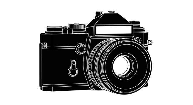 Camera body with lens attached side.