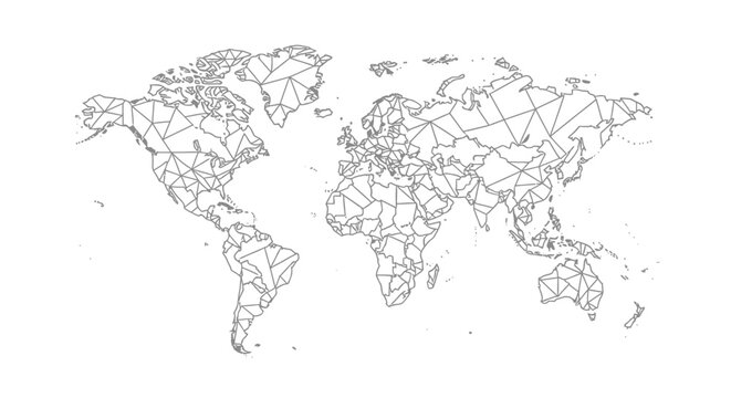 World Map Outline Illustration.