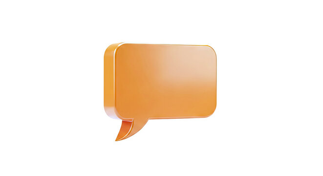 3D Orange Speech Bubble Icon