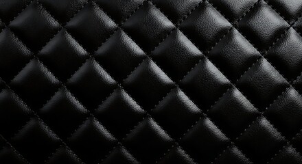Fototapeta premium Black leather quilted texture