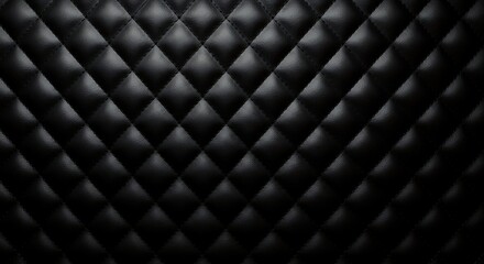 Fototapeta premium Black leather quilted texture