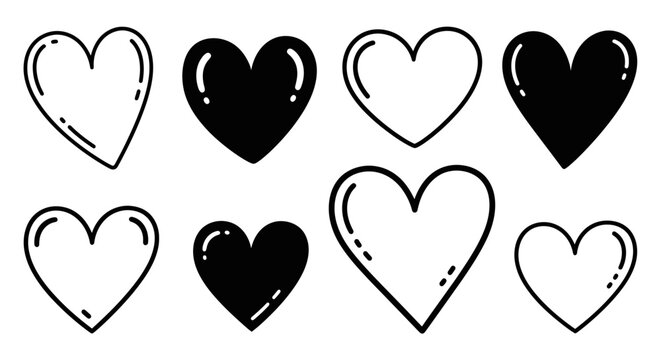 Collection of various heart shapes.