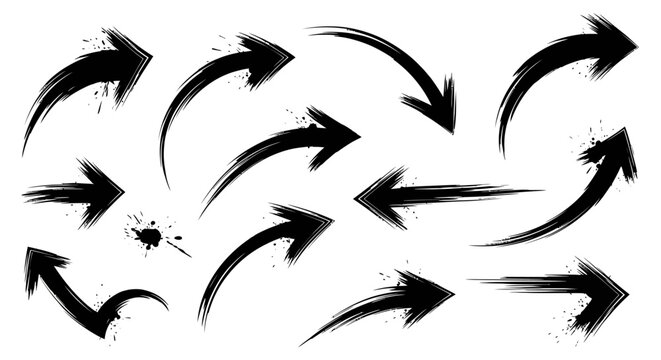 Black Arrows on White Background.