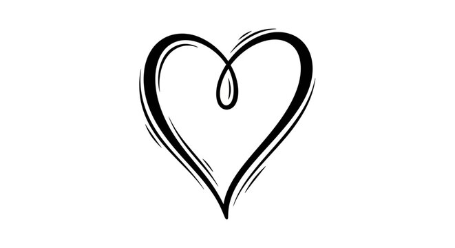 Black Heart Shape Love Symbol Icon.