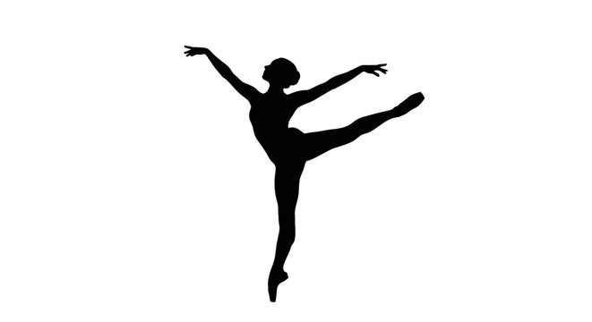 Silhouette of Female Ballet Dancer Posing.