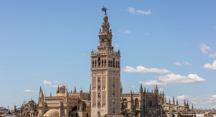 Obraz premium Seville Cathedral and Giralda tower, iconic landmark of Seville, Spain