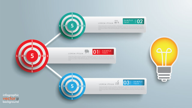 Business Target Infographic with Focus and Goal Strategy Concept