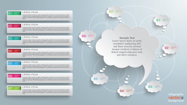 Editable Speech Bubble Infographic Communication Diagram with Connected Messages