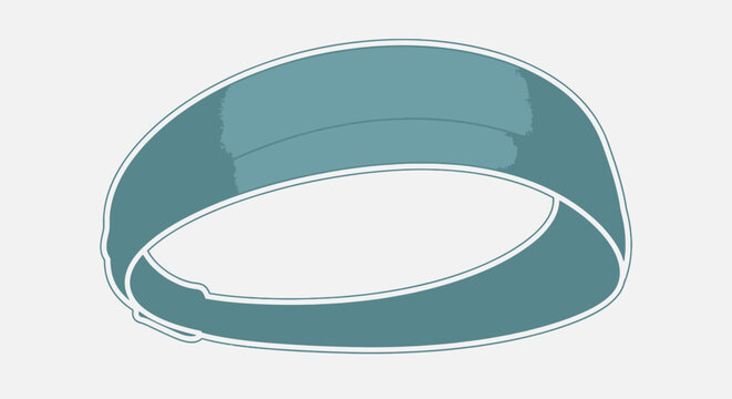 Blue aqua headband with white outline a sporty hair accessory athletic wear for fitness activities a simple design for comfort and style