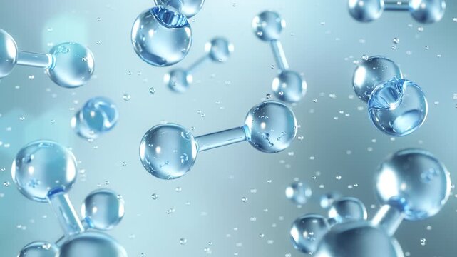 Hydrogen molecule structure concept for green energy, fuel cell technology.