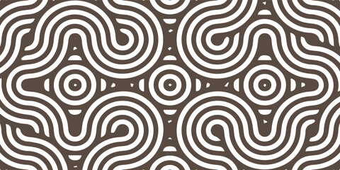 Obraz premium Abstract Geometric Pattern of Interlocking Curved Lines and Circles.