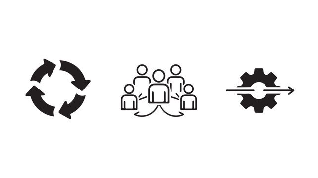 Business Process Improvement Teamwork Icons