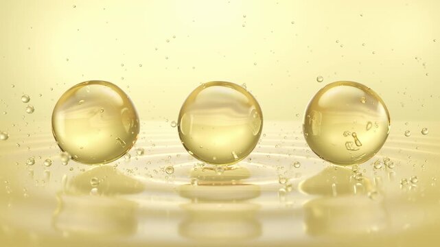 Cosmetic oil or Cosmetic Essence, Liquid Oil bubble background.