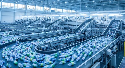 Fototapeta premium Automated Plastic Bottle Recycling and Sorting Facility