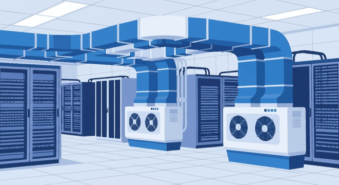 Cooling system in a data center.