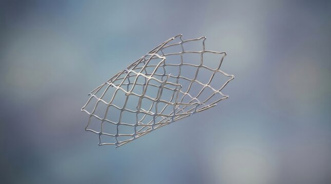 Coronary Stent Medical Device isolated against a gradient background medical