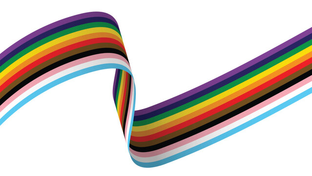 Pride Background with LGBTQ Inclusive Pride Flag Colours. Rainbow Stripes Wallpaper for LGBT Pride Month. Vector Illustration.