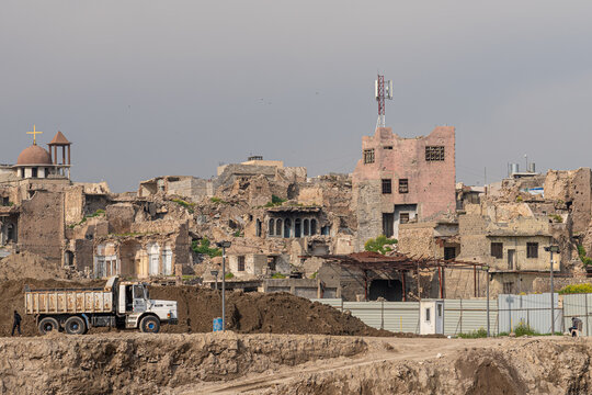 Destroyed buildings in Mosul, Iraq