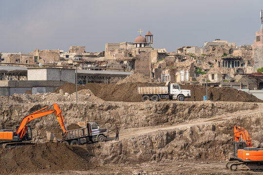 Destroyed buildings in Mosul, Iraq