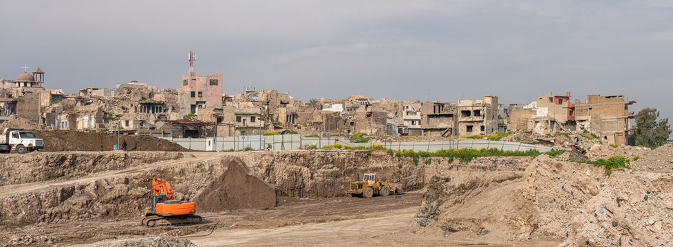 Destroyed buildings in Mosul, Iraq