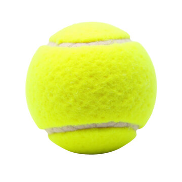 A bright yellow tennis ball isolated.