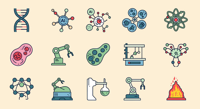 This simple illustration depicts a connected network with a central focus point. Ideal for concepts relating to data, communication, and complex syste