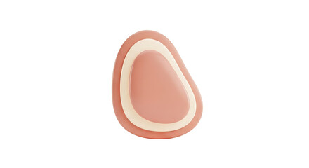 Fototapeta premium Abstract pink and cream oval shape with glossy finish