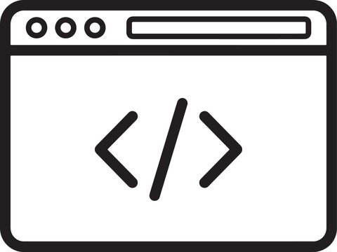 Code editor webpage interface with HTML tag symbols  coding and development
