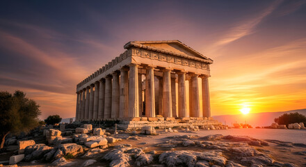 Fototapeta premium Ancient Greek Temple Architecture Columns 1.
