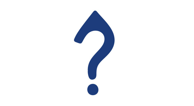 Blue Question Mark Symbol on White.