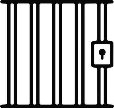 Prison bars outline style icon