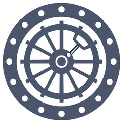 Obraz premium Machine Gear Wheel Mechanism Flat Vector Illustration Industrial Engineering Symbol