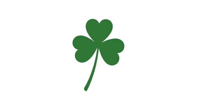 Four Leaf Clover Isolated on White Background.