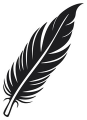 Obraz premium Silhouette illustration of a stylized feather, isolated, graphic design element