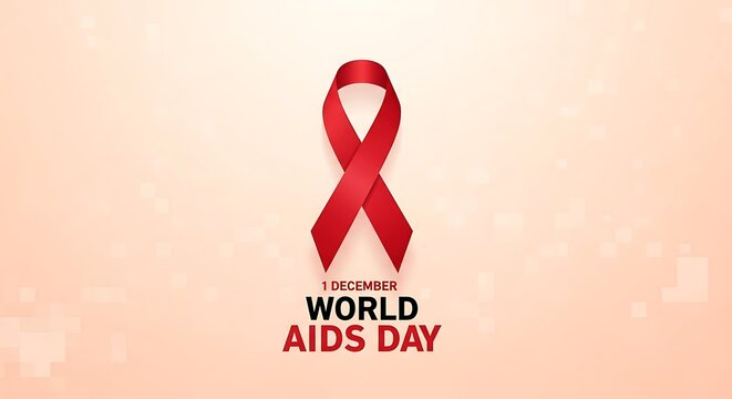 World aids day awareness a red ribbon symbolizing hope and solidarity